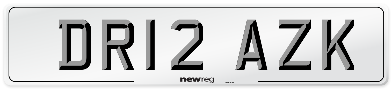 DR12 AZK Number Plate from New Reg